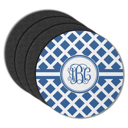 Diamond Round Rubber Backed Coasters - Set of 4 (Personalized)