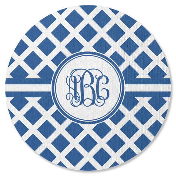 Diamond Round Coaster Rubber Back - Single