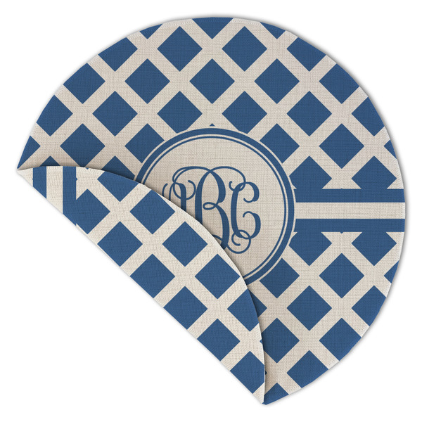 Diamond Round Linen Placemats - Front (folded corner double sided)