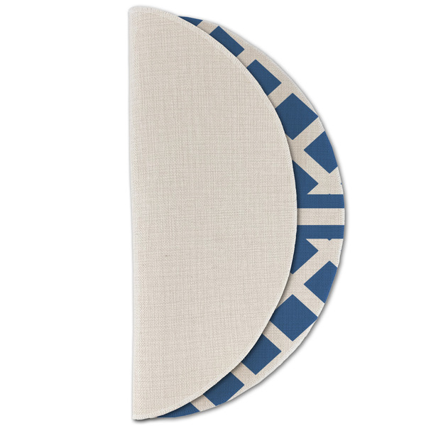 Diamond Round Linen Placemats - HALF FOLDED (single sided)