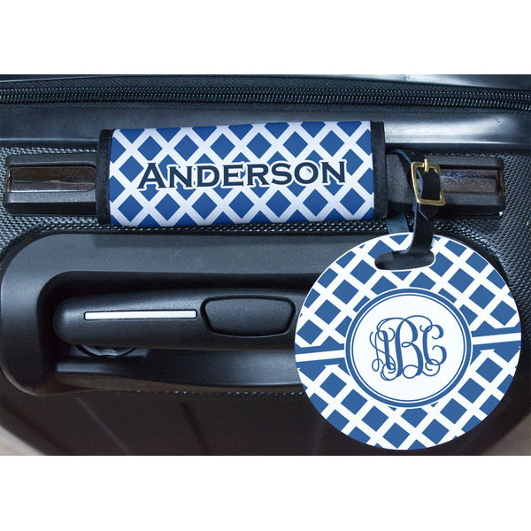 Diamond Round Luggage Tag & Handle Wrap - In Context
