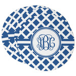Diamond Round Paper Coasters w/ Monograms