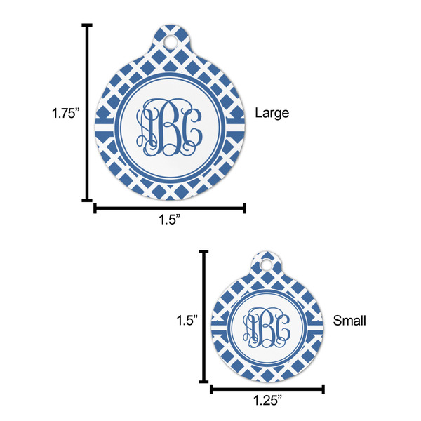 Diamond Round Pet ID Tag - Large - Comparison Scale