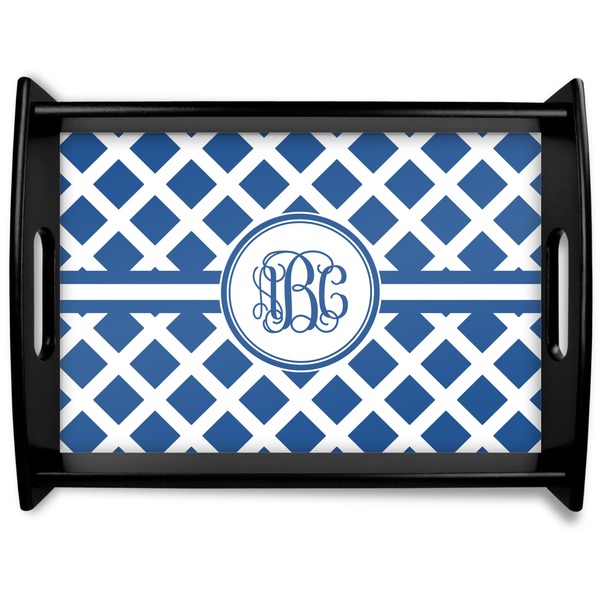 Custom Diamond Black Wooden Tray - Large (Personalized)