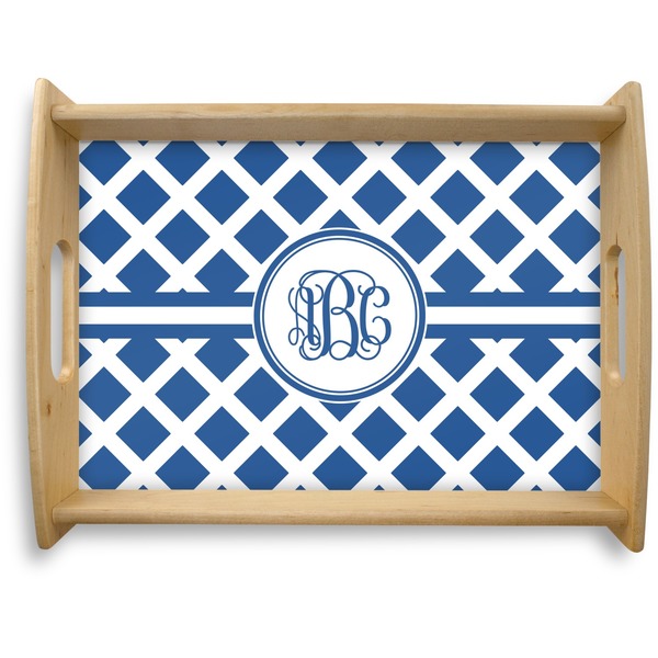 Custom Diamond Natural Wooden Tray - Large (Personalized)