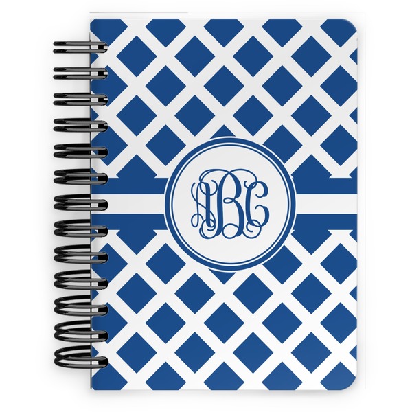 Custom Diamond Spiral Notebook - 5x7 w/ Monogram