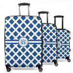 Diamond 3 Piece Luggage Set - 20" Carry On, 24" Medium Checked, 28" Large Checked (Personalized)