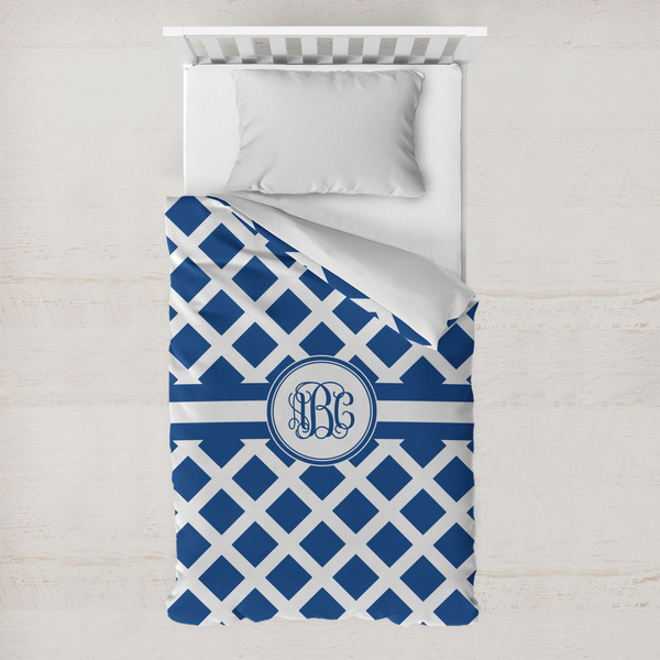 Custom Diamond Toddler Duvet Cover w/ Monogram