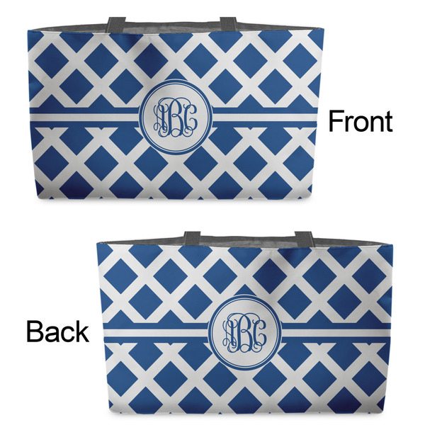 Diamond Tote w/Black Handles - Front & Back Views