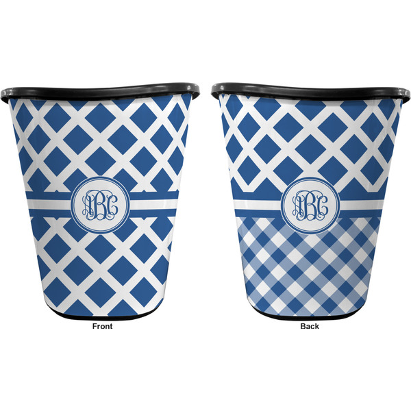 Diamond Trash Can Black - Front and Back - Apvl