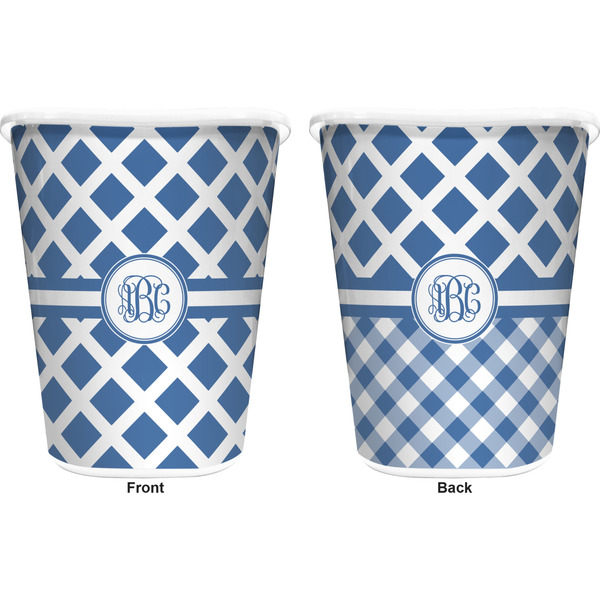 Diamond Trash Can White - Front and Back - Apvl