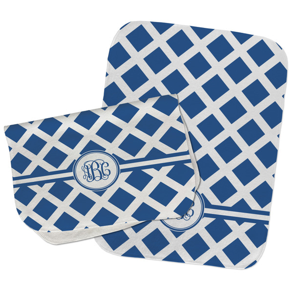 Custom Diamond Burp Cloths - Fleece - Set of 2 w/ Monogram