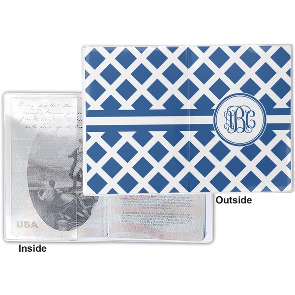 Diamond Vinyl Passport Holder - Flat Front and Back