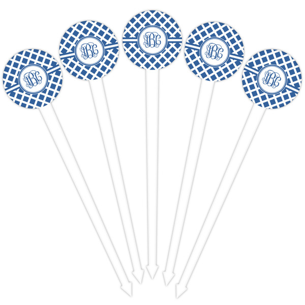 Diamond White Plastic 4" Food Pick - Round - Fan View