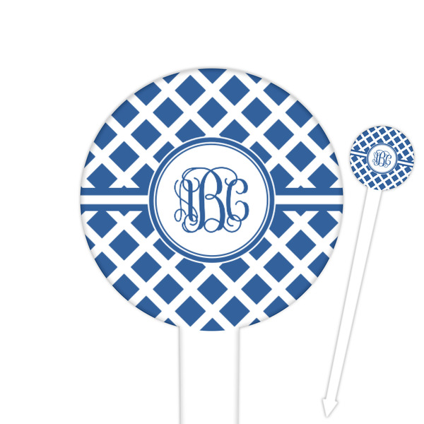 Custom Diamond Round Plastic Food Picks (Personalized)