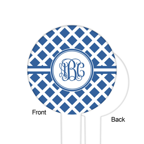 Diamond White Plastic 6" Food Pick - Round - Single Sided - Front & Back