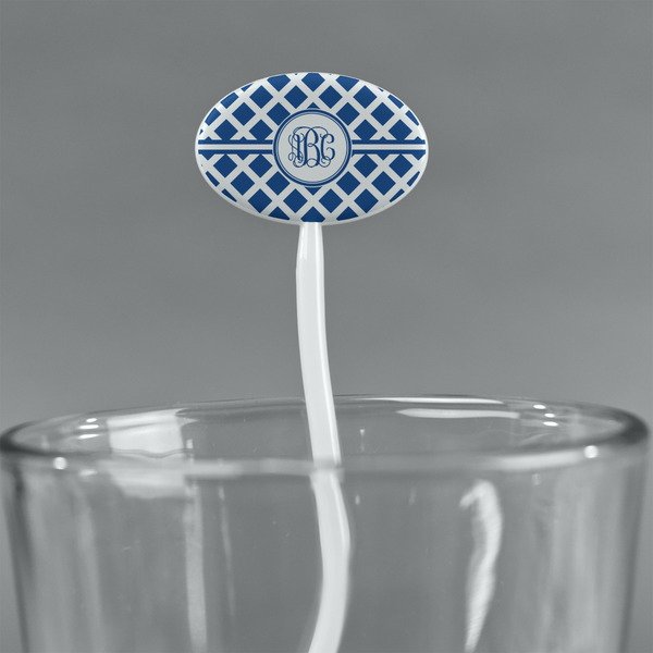 Diamond White Plastic 7" Stir Stick - Oval - Main