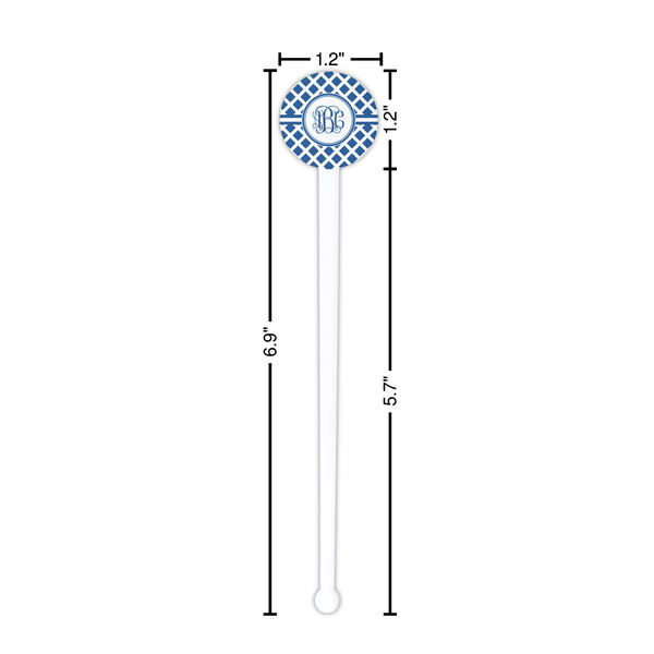 Diamond White Plastic 7" Stir Stick - Round - Dimensions