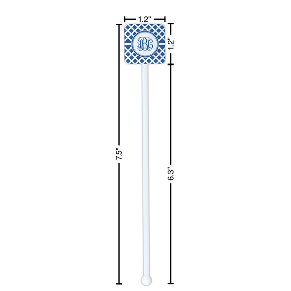Diamond White Plastic Stir Stick - Square - Dimensions