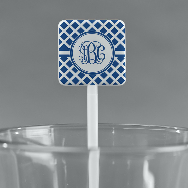 Diamond White Plastic Stir Stick - Square - Main