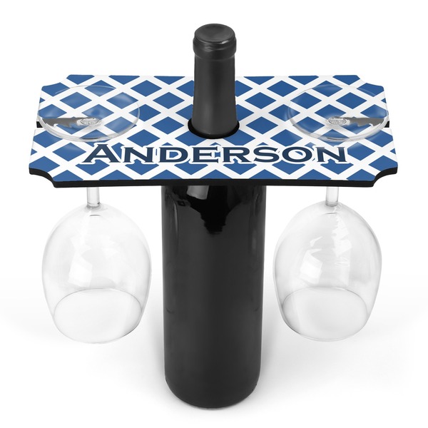 Custom Diamond Wine Bottle & Glass Holder (Personalized)
