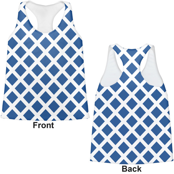 Diamond Womens Racerback Tank Tops - Medium - Front and Back