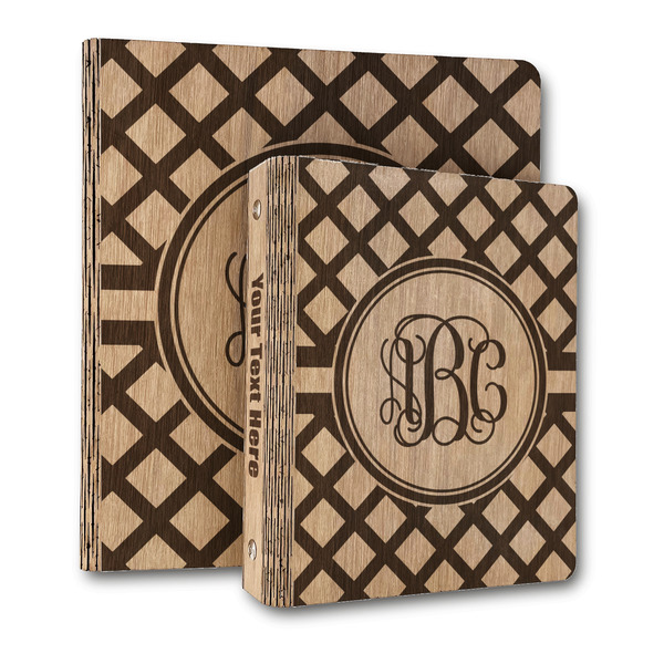 Custom Diamond Wood 3-Ring Binder (Personalized)