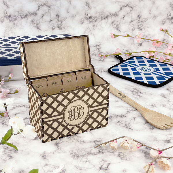 Diamond Wood Recipe Boxes - Lifestyle