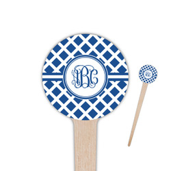 Diamond 4" Round Wooden Food Picks - Double Sided (Personalized)