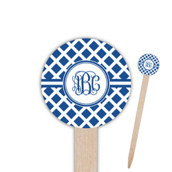 Diamond 6" Round Wooden Food Picks - Double Sided (Personalized)
