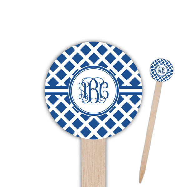 Custom Diamond Round Wooden Food Picks (Personalized)