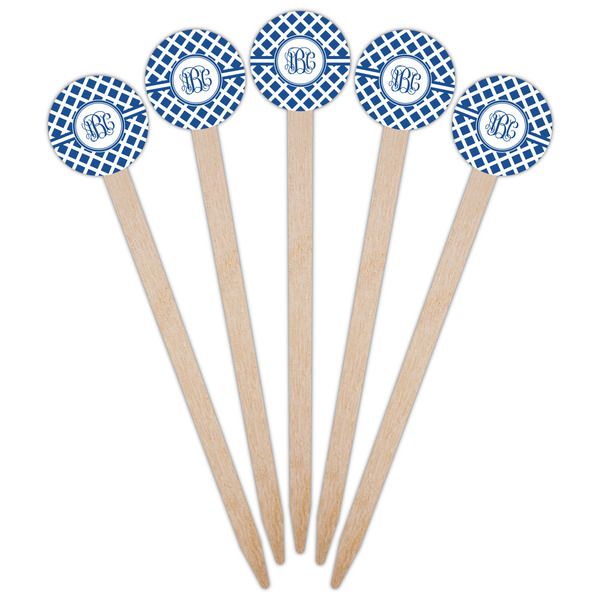 Diamond Wooden 6" Food Pick - Round - Fan View