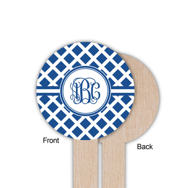 Diamond Wooden 6" Food Pick - Round - Single Sided - Front & Back