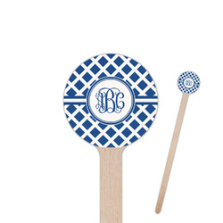 Diamond 7.5" Round Wooden Stir Sticks - Single Sided (Personalized)
