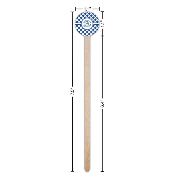 Diamond Wooden 7.5" Stir Stick - Round - Dimensions
