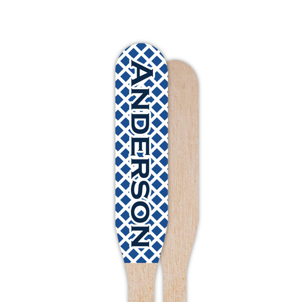 Diamond Wooden Food Pick - Paddle - Single Sided - Front & Back