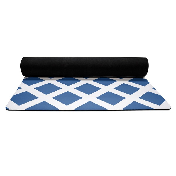 Diamond Yoga Mat Rolled up Black Rubber Backing