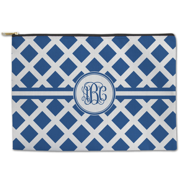 Custom Diamond Zipper Pouch - Large - 12.5"x8.5" (Personalized)