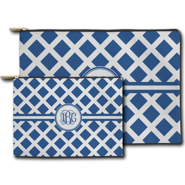 Diamond Zippered Pouches - Size Comparison