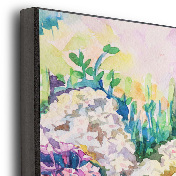 Watercolor Floral 11x14 Wood Print - Closeup