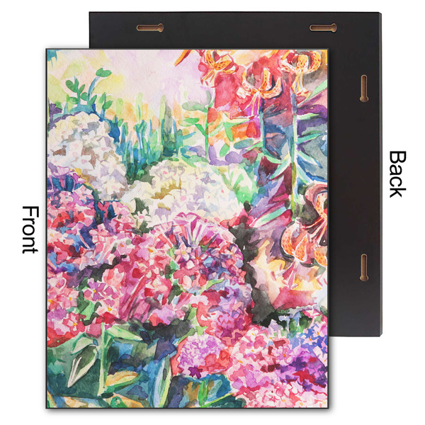 Watercolor Floral 11x14 Wood Print - Front & Back View
