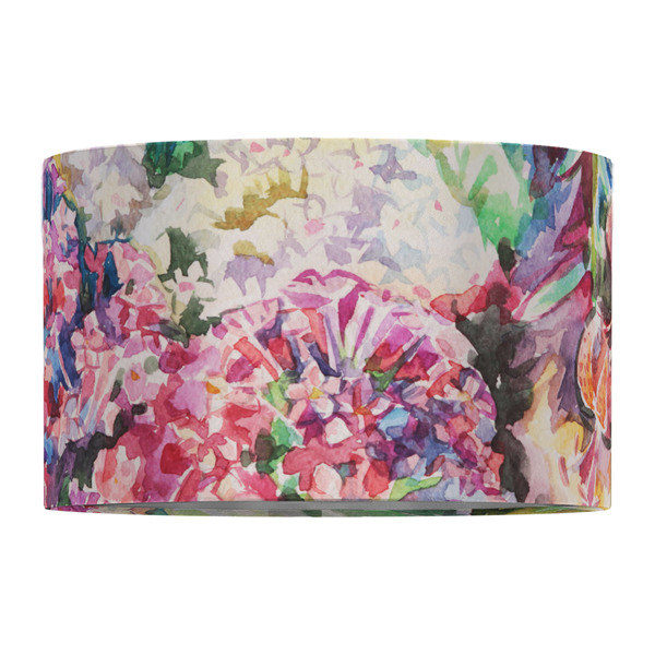 Watercolor Floral 12" Drum Lampshade - FRONT (Fabric)