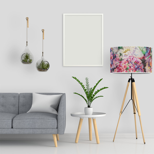 Watercolor Floral 12" Drum Lampshade - LIFESTYLE