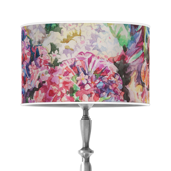 Custom Watercolor Floral 12" Drum Lamp Shade - Poly-film