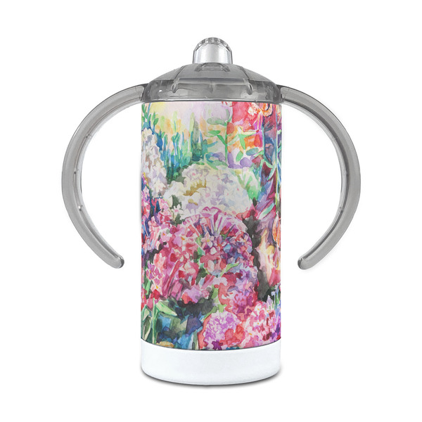 Custom Watercolor Floral 12 oz Stainless Steel Sippy Cup