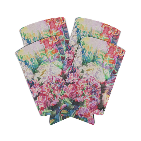 Custom Watercolor Floral Can Cooler (tall 12 oz) - Set of 4