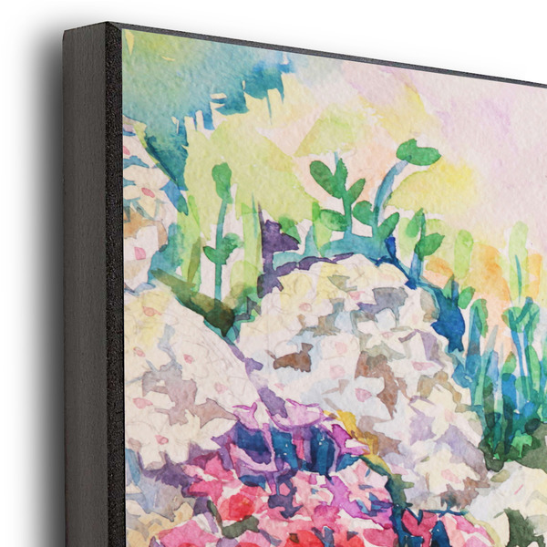 Watercolor Floral 12x12 Wood Print - Closeup