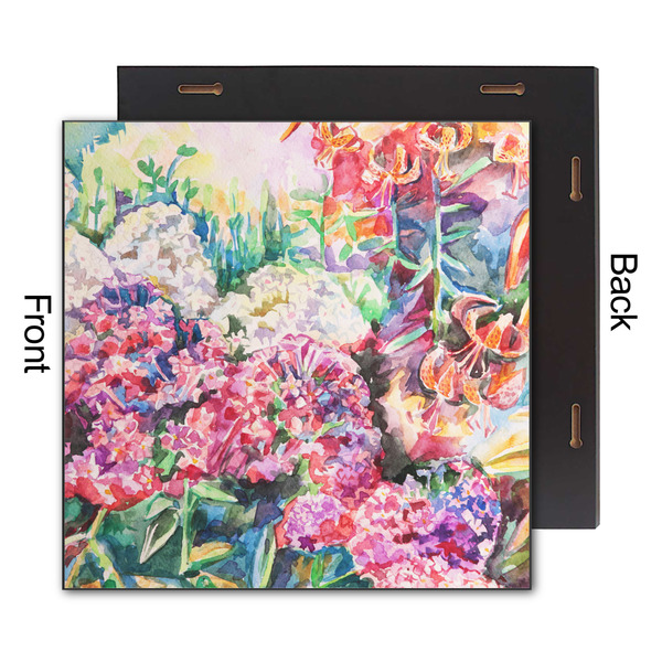 Watercolor Floral 12x12 Wood Print - Front & Back View
