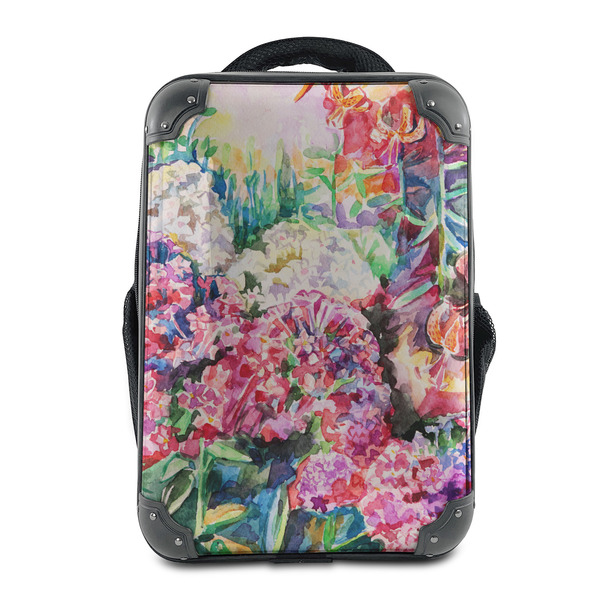 Custom Watercolor Floral 15" Hard Shell Backpack