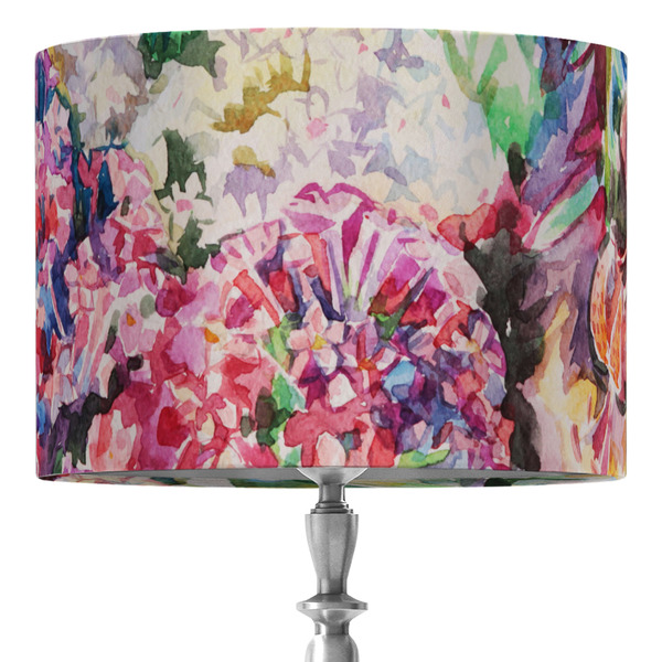 Custom Watercolor Floral 16" Drum Lamp Shade - Fabric
